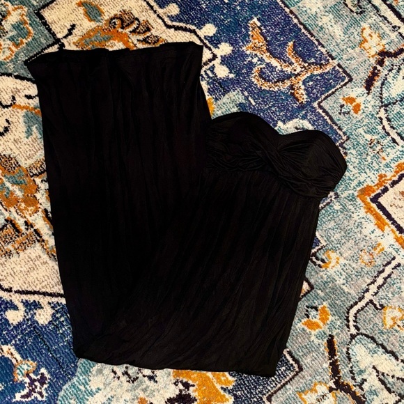 Soma Black Stretch Bandeau Tie Back Maxi Dress size XS Long Resort Beach - Picture 3 of 6